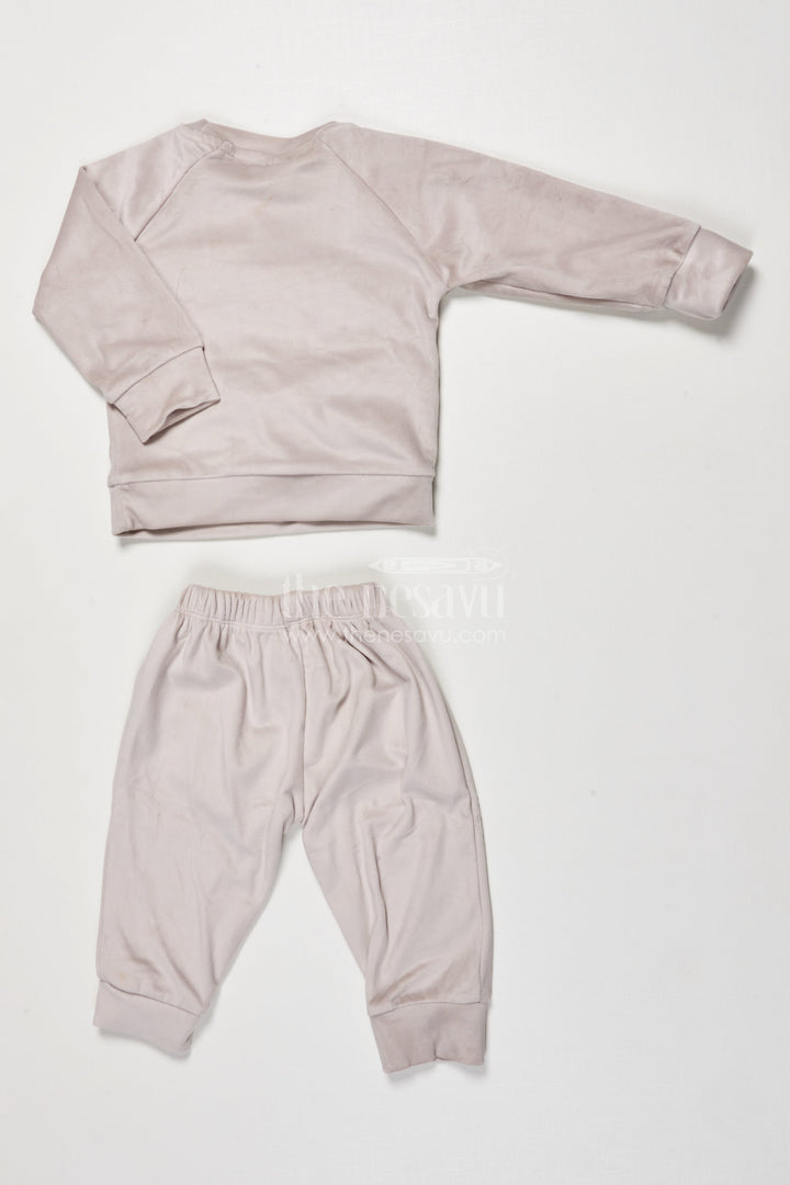 The Nesavu Boys Casual Set Toddler Boys Cotton Set with Joggers for Relaxed Everyday Style Nesavu Nesavu toddler boys cotton jogger set bear print  made cozy wear everyday fun