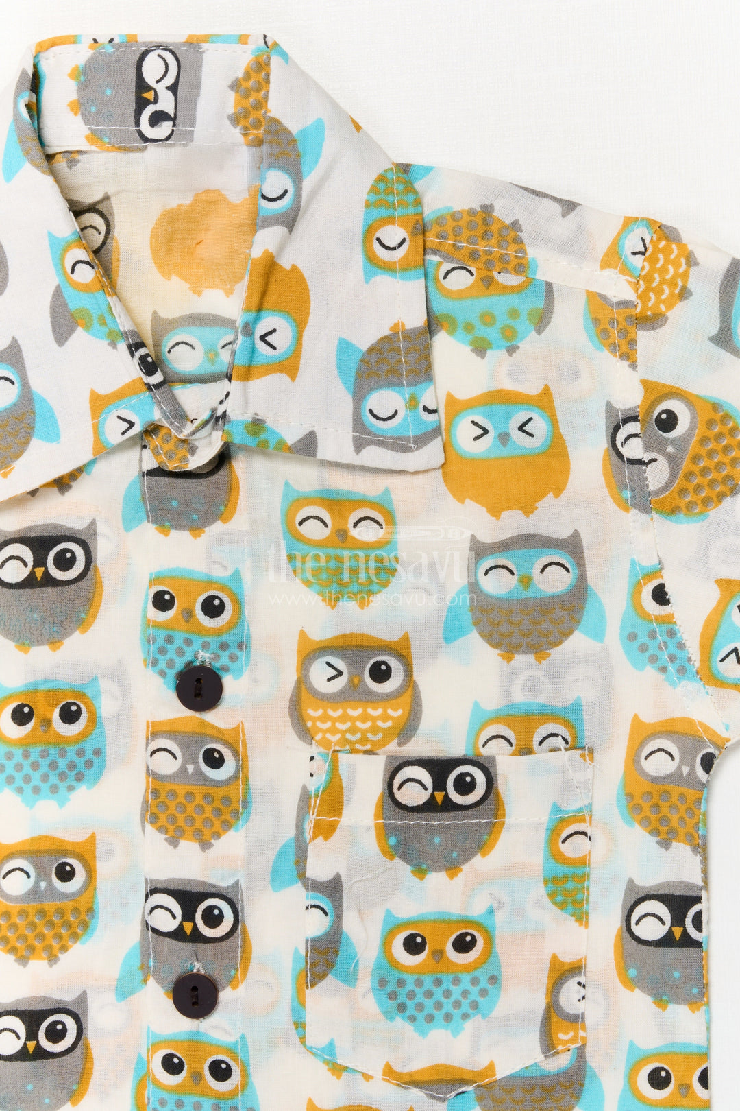 The Nesavu Boys Casual Set Toddler Boys Cotton Set with Owl Print for Everyday Wear Nesavu Nesavu cotton casual outfit for toddler boys with fun owl print – soft and playful daily wear