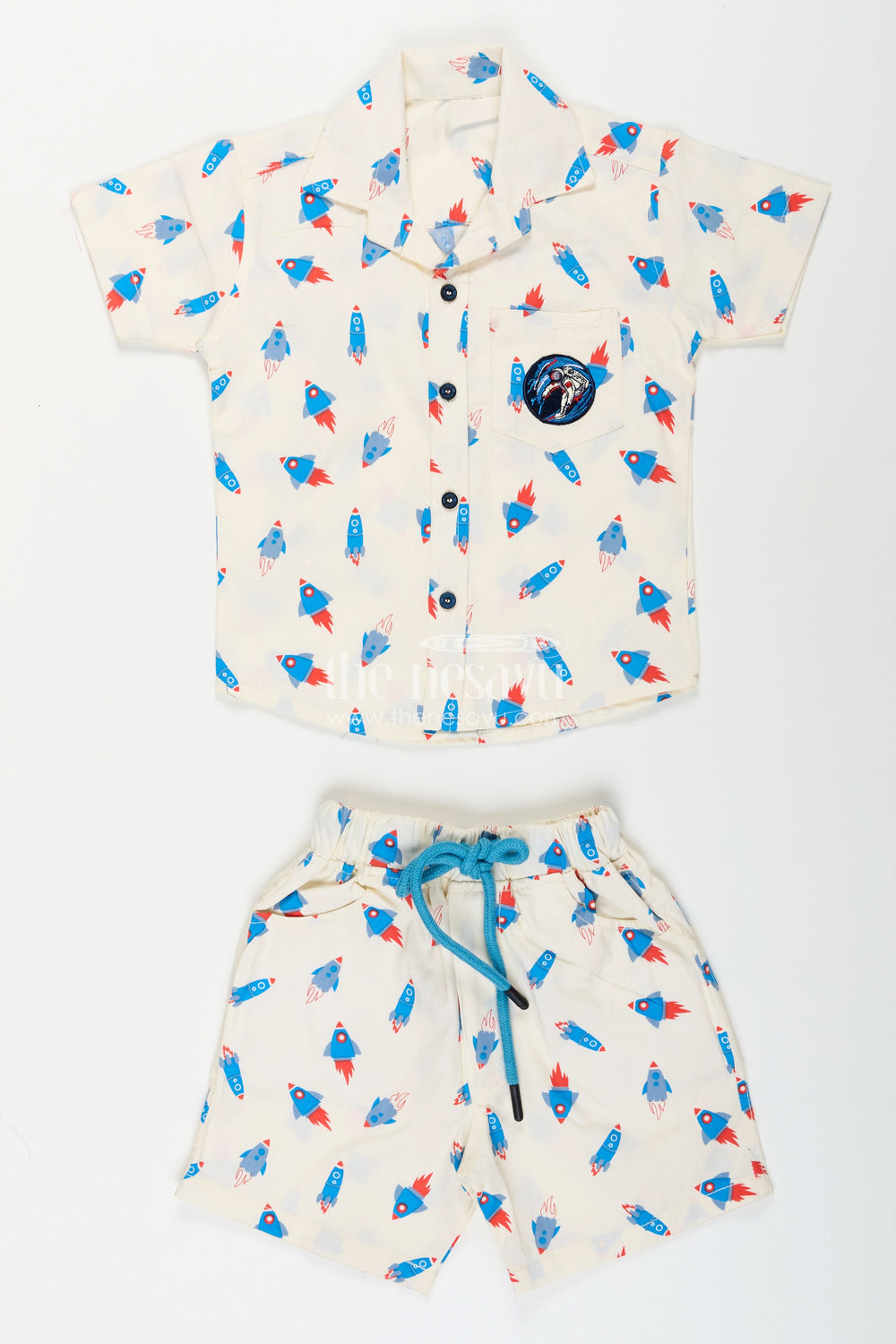 The Nesavu Boys Casual Set Toddler Boys Cotton Shirt and Shorts Set for Casual Outings Nesavu Nesavu toddler boys cotton casual shirt shorts set daily wear weekend outings
