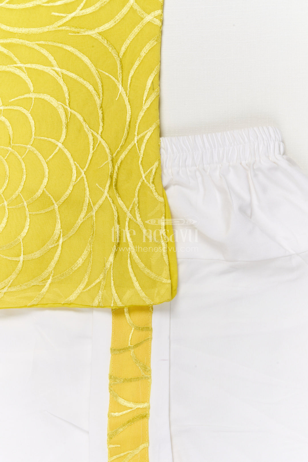 The Nesavu Boys Dothi Set Toddler Boys Dhoti Set for Festive Ceremonies and School Ethnic Days Nesavu Nesavu toddler boys blend silk dhoti set with thread embroidery for festive ethnic wear