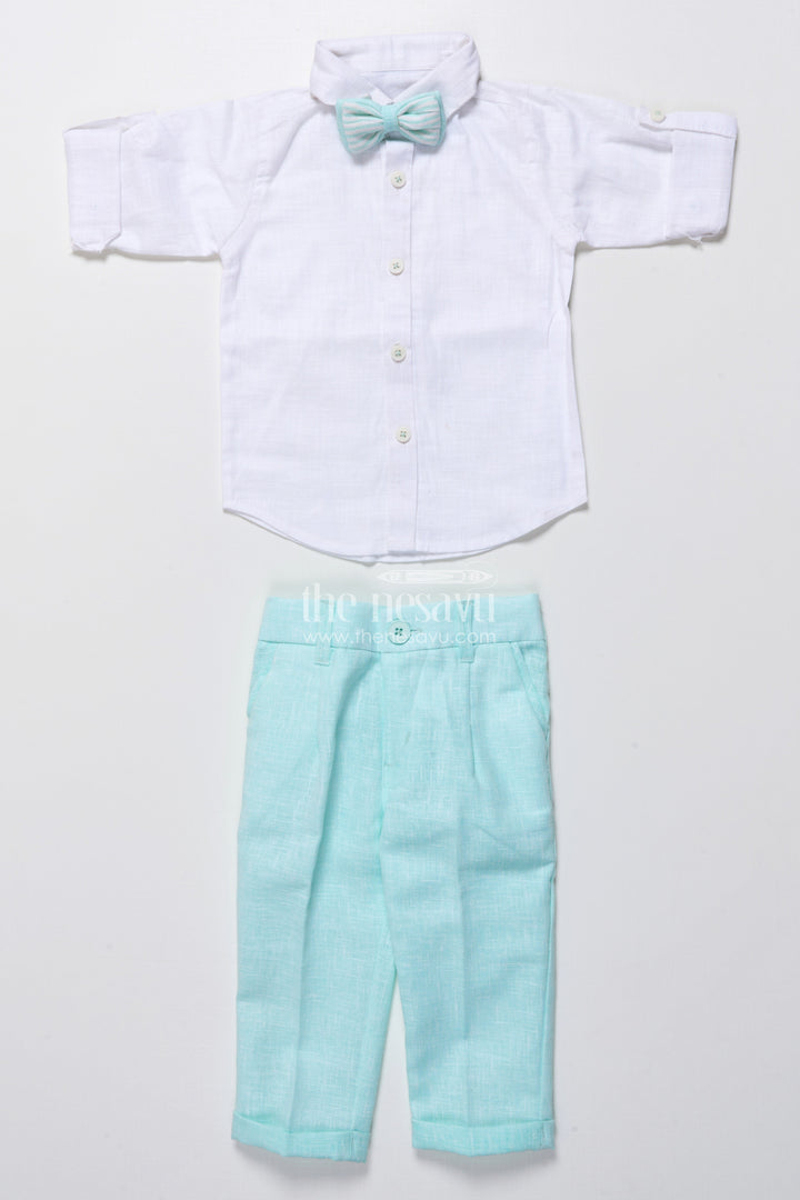 The Nesavu Boys Casual Set Toddler Boys Ethnic Cotton Outfit with Embroidered Jacket for Functions Nesavu Nesavu ethnic cotton outfit toddler boys animal embroidery jacket bow tie set