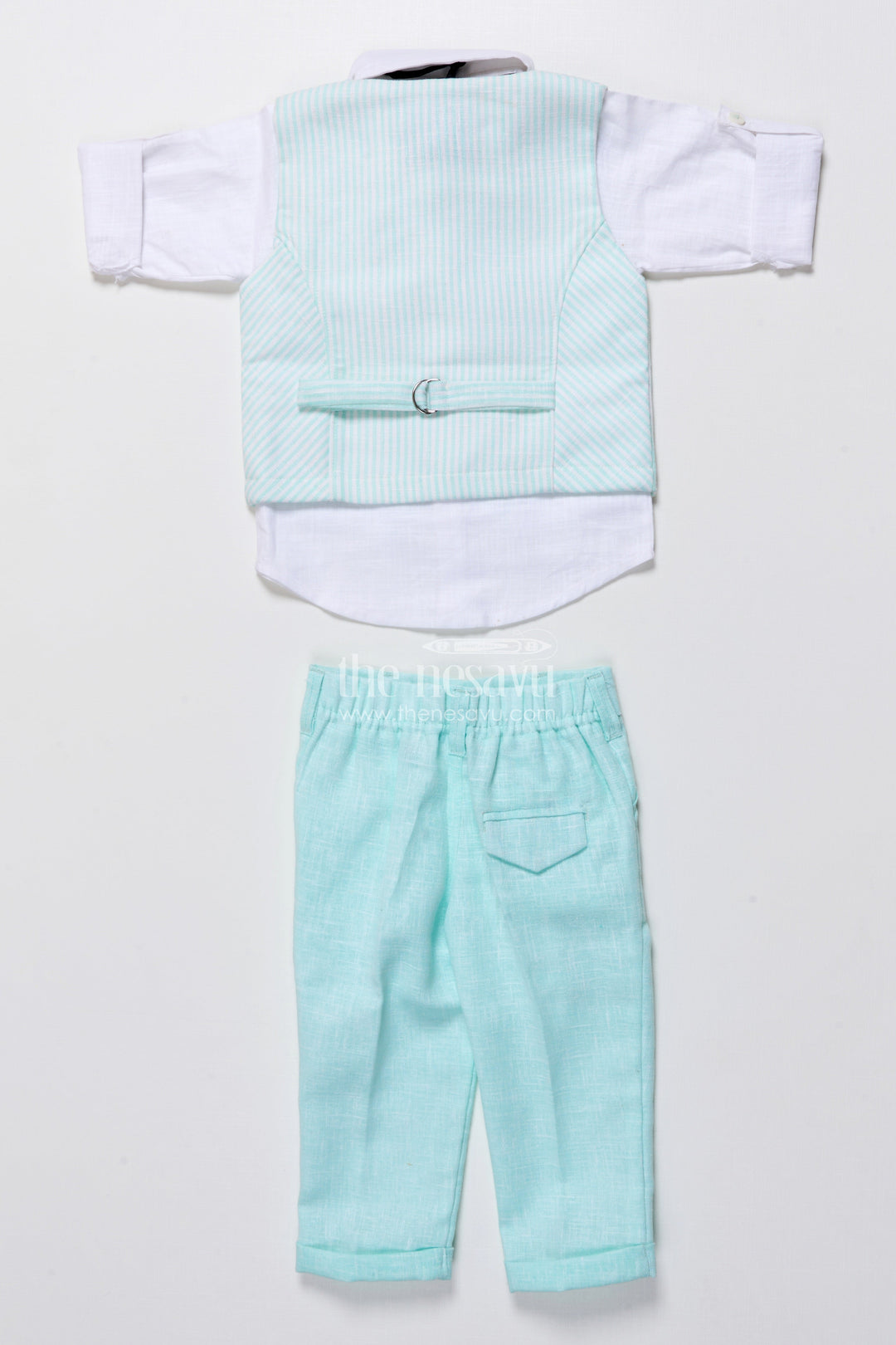 The Nesavu Boys Casual Set Toddler Boys Ethnic Cotton Outfit with Embroidered Jacket for Functions Nesavu Nesavu ethnic cotton outfit toddler boys animal embroidery jacket bow tie set