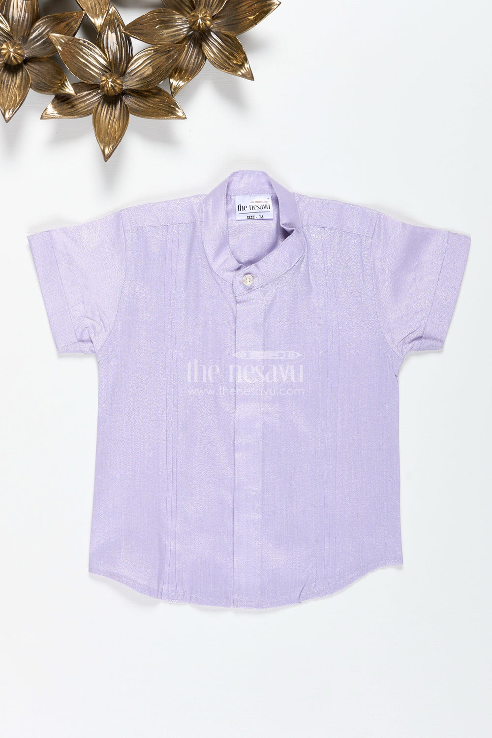 The Nesavu Boys Cotton Shirt Toddler Boys Ethnic Shirt for Traditional Functions and Weddings Nesavu 16 (1Y) / Purple BS303B-16 Nesavu Toddler Boys Ethnic Shirt Cotton Tissue Ideal Weddings Traditional Events