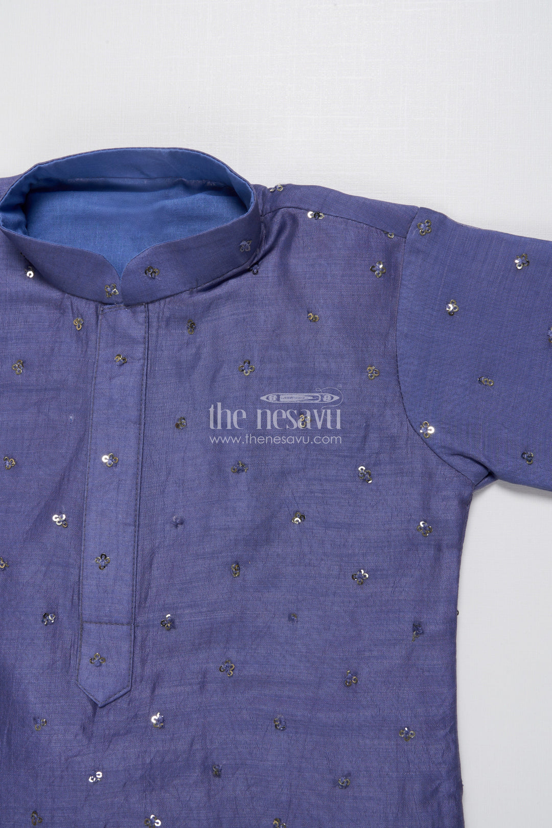 The Nesavu Boys Kurtha Set Toddler Boys Kurta Set for Festive Functions and Family Gatherings Nesavu Nesavu toddler boys kurta set viscose silk sequence embroidery ethnic functions