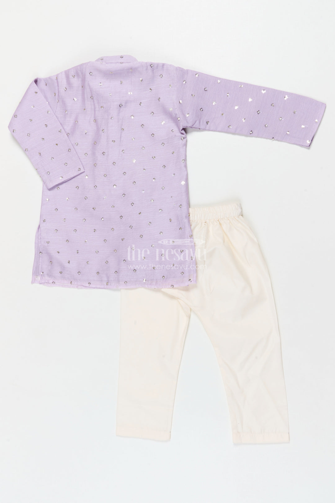 The Nesavu Boys Kurtha Set Toddler Boys Kurta Set for Weddings and Festive Occasions Nesavu Nesavu toddler boys kurta set with sequence embroidery for weddings and festivals