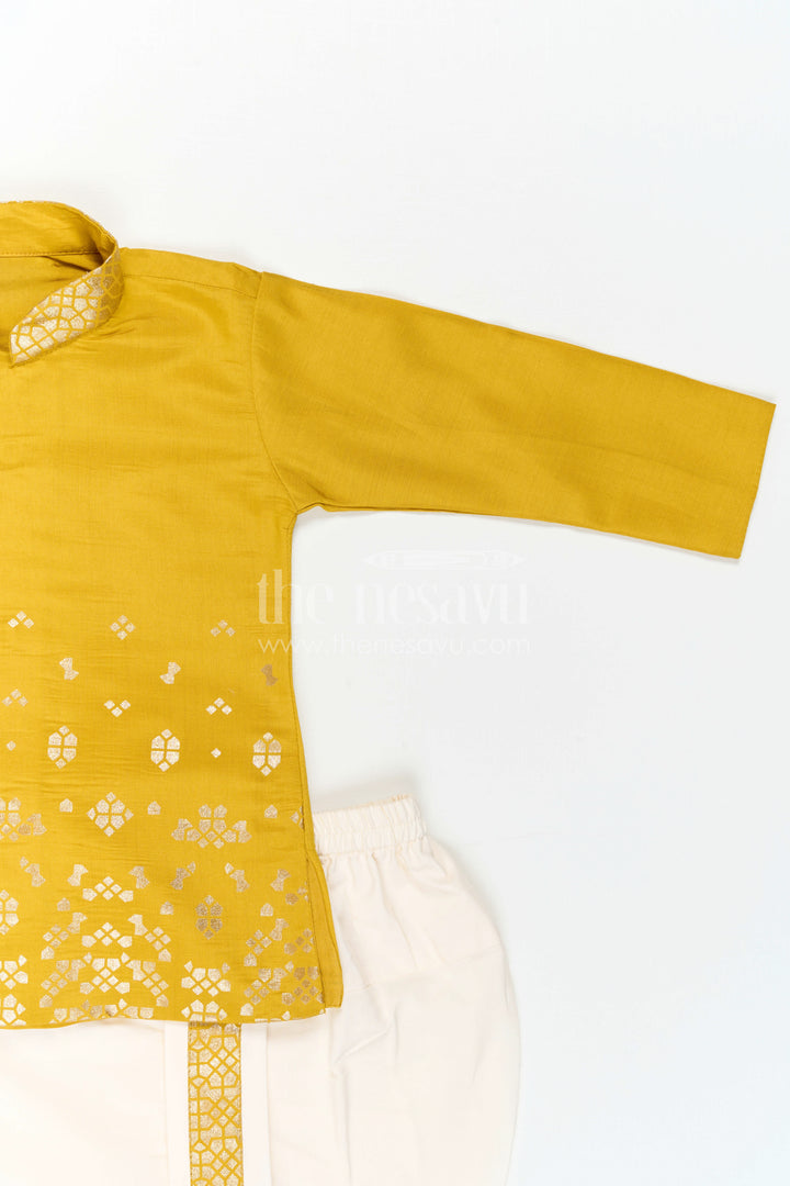 The Nesavu Boys Dothi Set Toddler Boys Traditional Dothi Outfit for Festive Celebrations Nesavu Nesavu Toddler Boys Traditional Dothi Outfit For Weddings And Festive Ethnic Celebrations