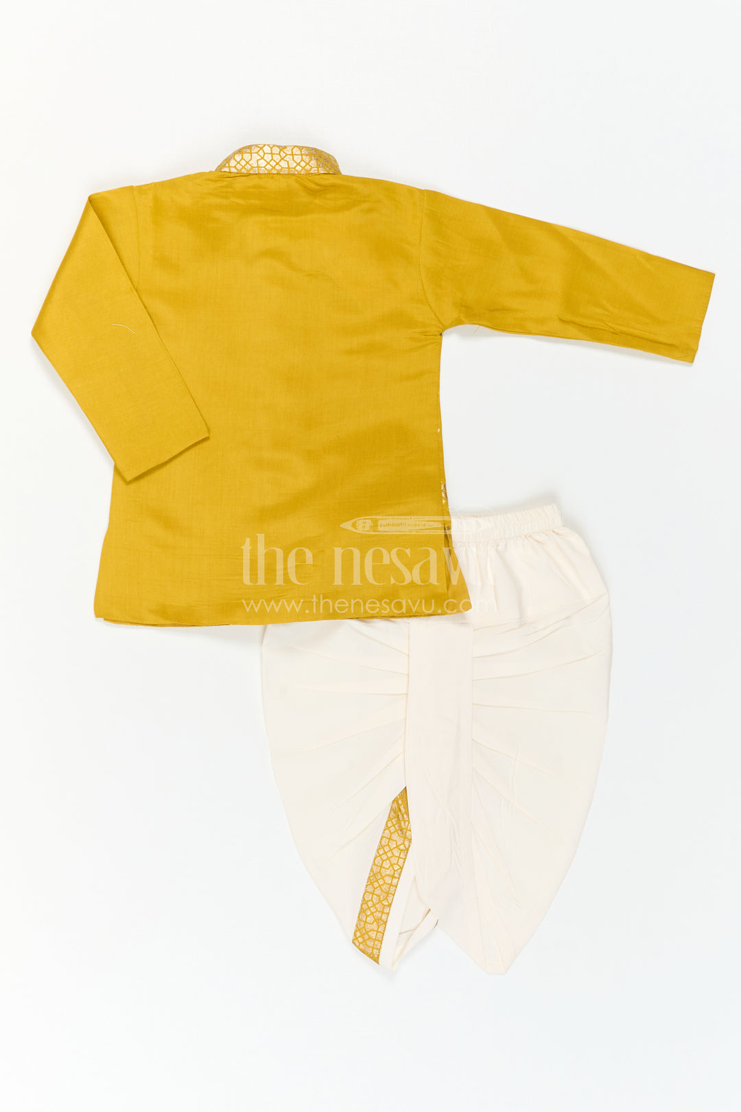 The Nesavu Boys Dothi Set Toddler Boys Traditional Dothi Outfit for Festive Celebrations Nesavu Nesavu Toddler Boys Traditional Dothi Outfit For Weddings And Festive Ethnic Celebrations