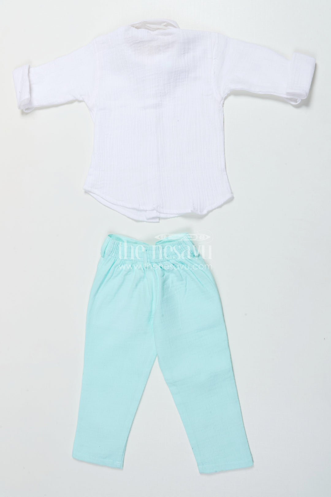 The Nesavu Boys Casual Set Toddler Boys Waistcoat Set for Birthday Parties and Family Celebrations Nesavu Nesavu toddler boys muslin cotton waistcoat set with bow tie for birthdays and formal events