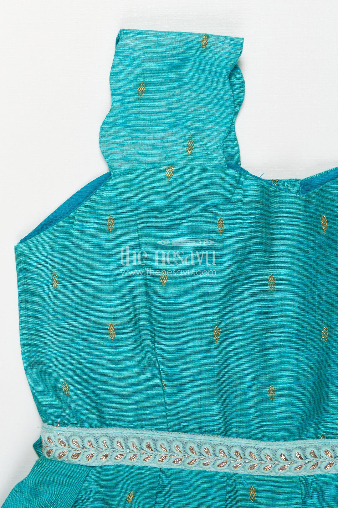 The Nesavu Girls Chanderi Frock Toddler Girl Chanderi Frock for Festive Occasions and Temple Visits Nesavu Nesavu toddler girl chanderi frock for festive events, temple visits and ethnic day wear