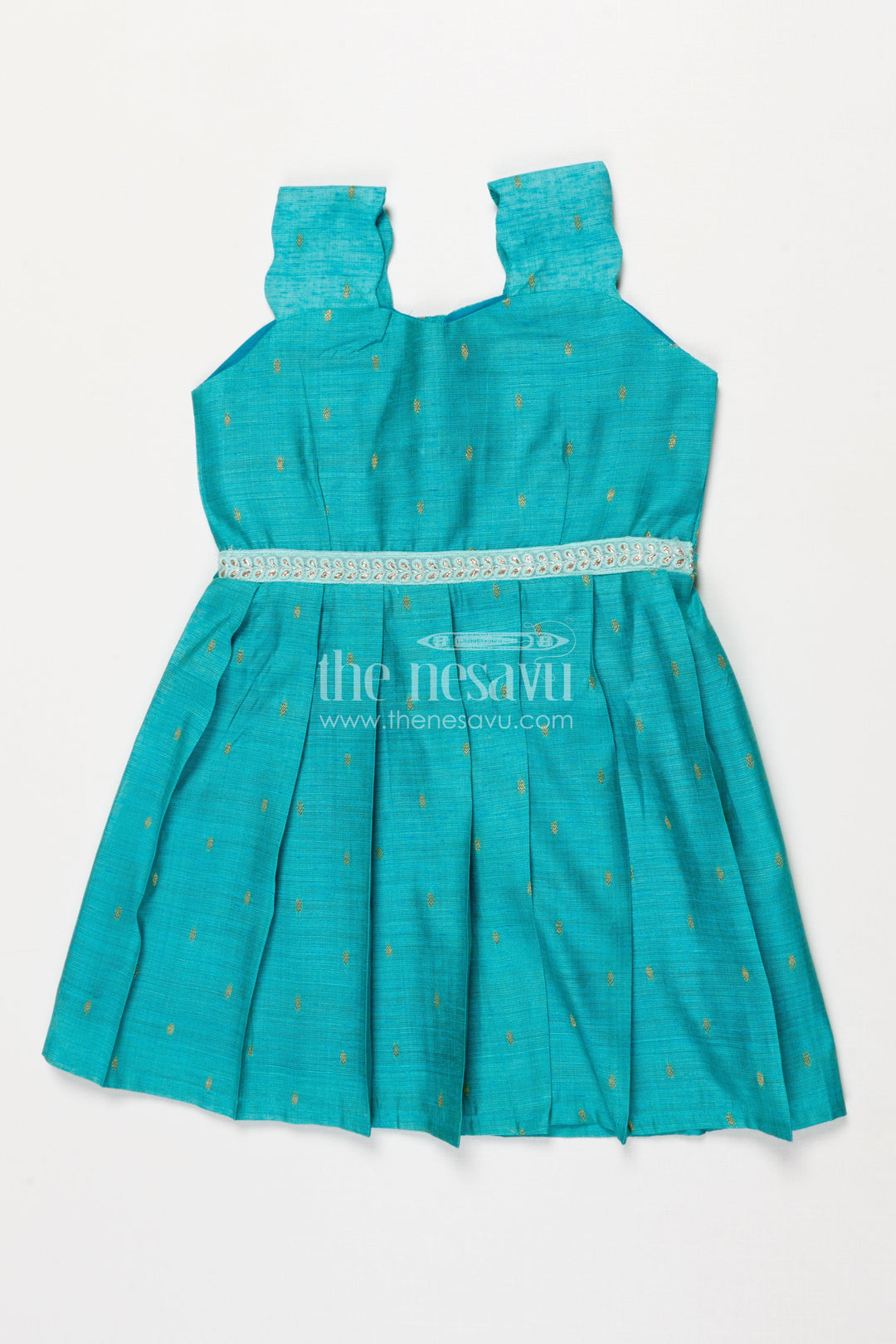 The Nesavu Girls Chanderi Frock Toddler Girl Chanderi Frock for Festive Occasions and Temple Visits Nesavu Nesavu toddler girl chanderi frock for festive events, temple visits and ethnic day wear
