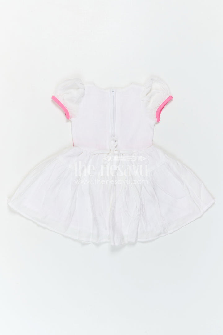 The Nesavu Girls Cotton Frock Toddler Girl Cotton Dress for Outings and Playtime Comfort Nesavu Nesavu Toddler Girl Cotton Dress For Outings And Playtime With Breathable Fabric And Soft Thread Embroidery