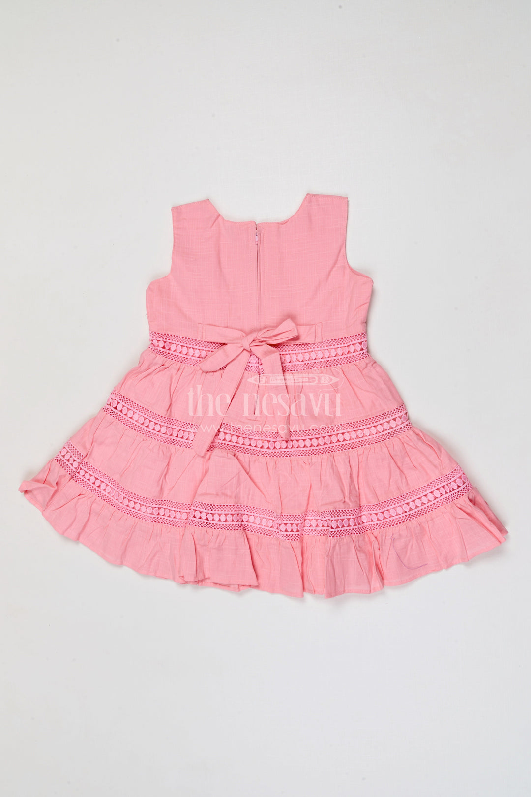 The Nesavu Girls Cotton Frock Toddler Girl Cotton Frock for Birthdays and Family Outings Nesavu Nesavu toddler girl cotton frock for birthday parties and special occasions with layered ruffle design