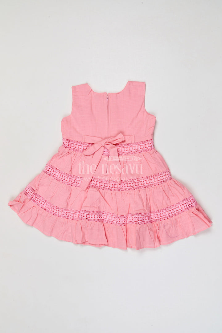 The Nesavu Girls Cotton Frock Toddler Girl Cotton Frock for Birthdays and Family Outings Nesavu Nesavu toddler girl cotton frock for birthday parties and special occasions with layered ruffle design