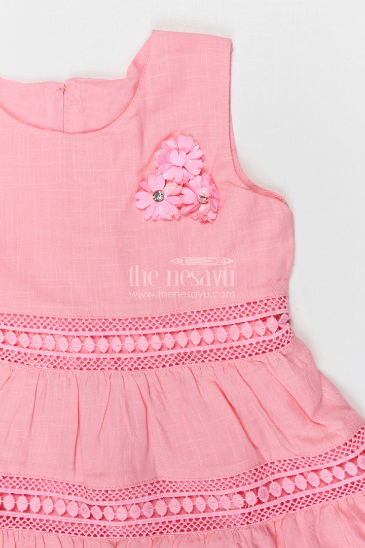 The Nesavu Girls Cotton Frock Toddler Girl Cotton Frock for Birthdays and Family Outings Nesavu Nesavu toddler girl cotton frock for birthday parties and special occasions with layered ruffle design