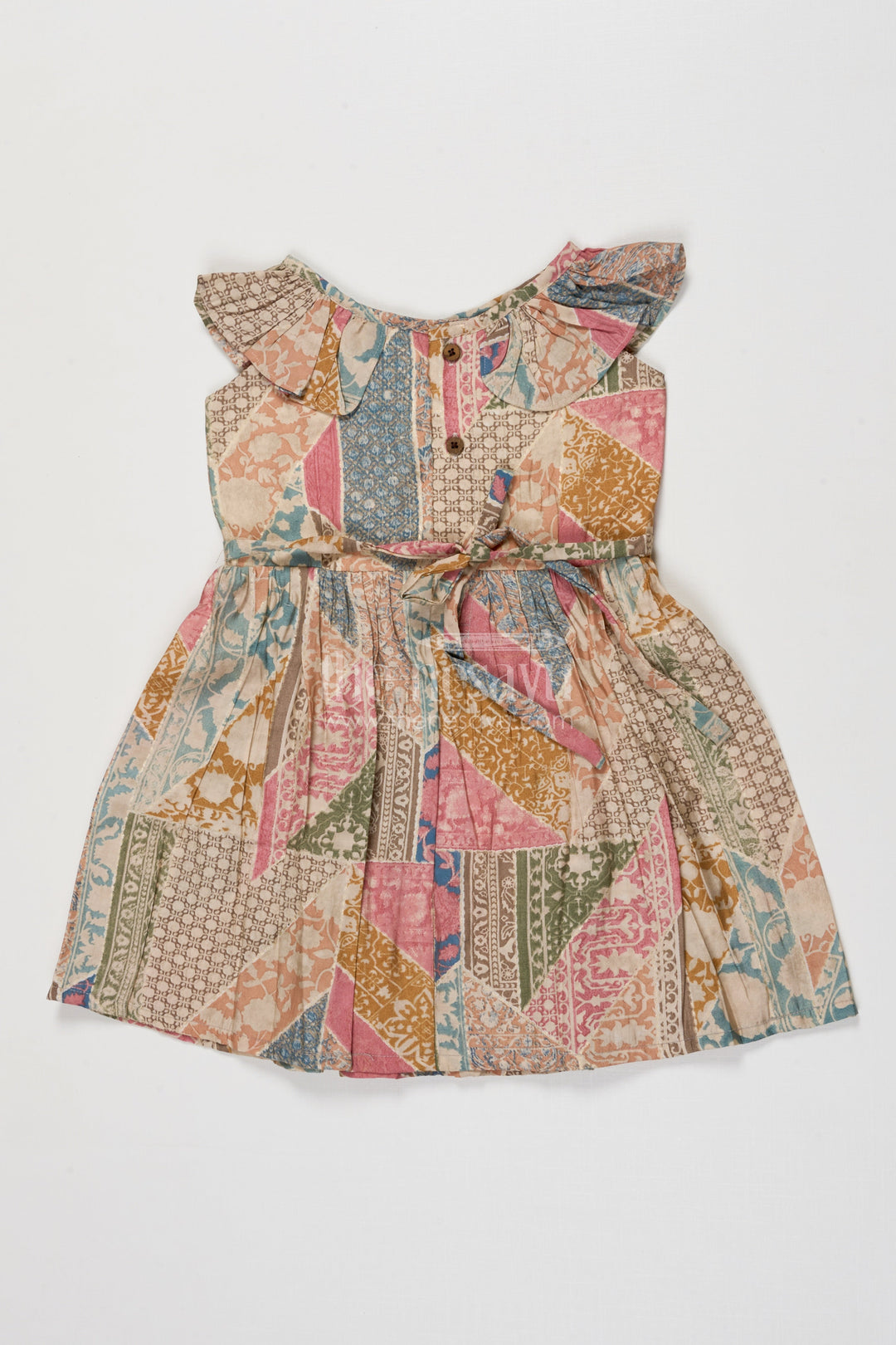 The Nesavu Girls Cotton Frock Toddler Girl Cotton Frock for Everyday Comfort and Fun Outings Nesavu Nesavu toddler girl frock with boho-style digital print for casual days and play