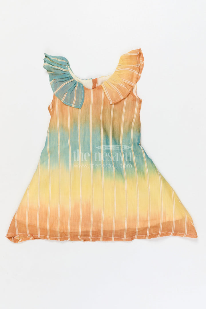 The Nesavu Girls Cotton Frock Toddler Girl Cotton Frock for Travel and Everyday Summer Wear Nesavu 18 (2Y) / Multicolor / Cotton GFC2078A-18 Nesavu toddler girl cotton frock with ombré effect for summer travel and everyday outings
