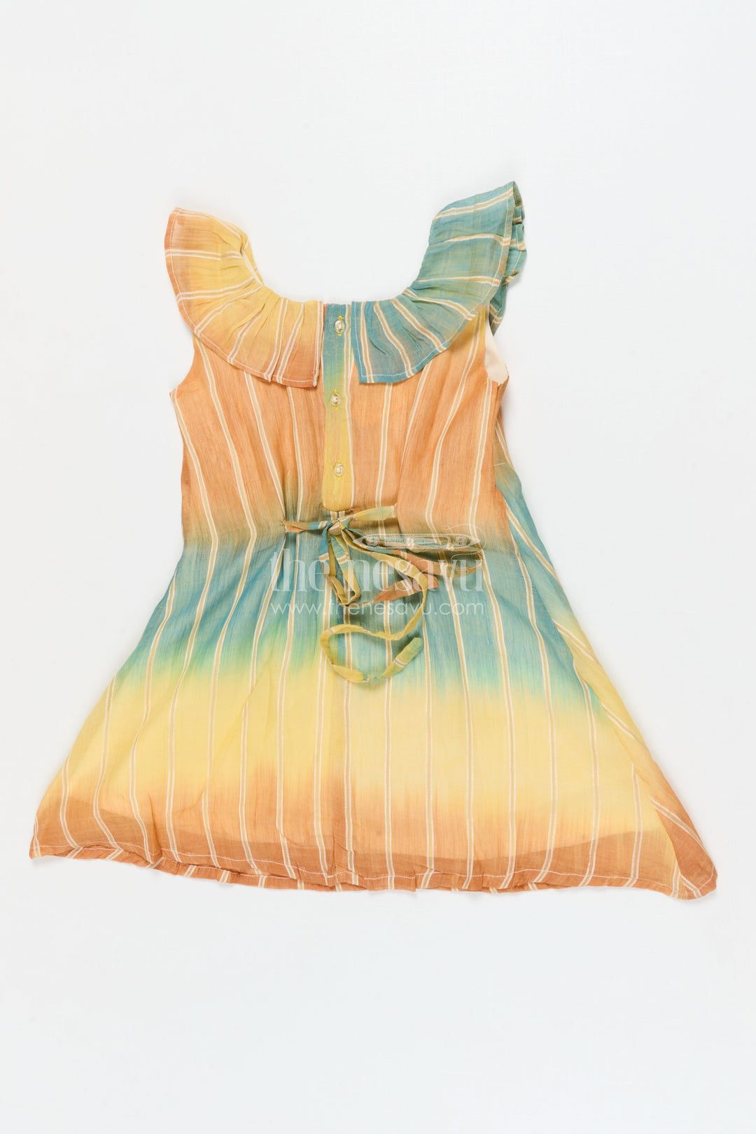The Nesavu Girls Cotton Frock Toddler Girl Cotton Frock for Travel and Everyday Summer Wear Nesavu Nesavu toddler girl cotton frock with ombré effect for summer travel and everyday outings