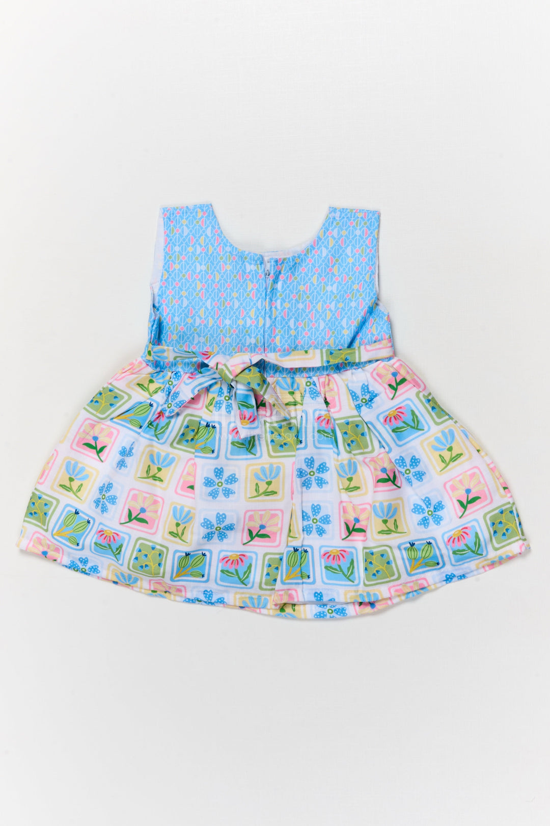The Nesavu Baby Cotton Frocks Toddler Girl Cotton Frock with Cartoon Characters and Fruits Digital Print Nesavu Nesavu toddler girl digital print cotton frock with fruits and cartoon characters