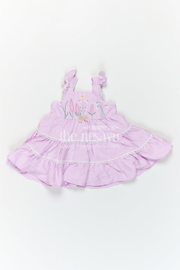 The Nesavu Baby Frocks Toddler Girl Dress for Celebrations and Stylish Day Outings Nesavu Nesavu Toddler Girl Dress For Celebrations And Outings With Cotton Blend Fabric And Elegant Thread Embroidery
