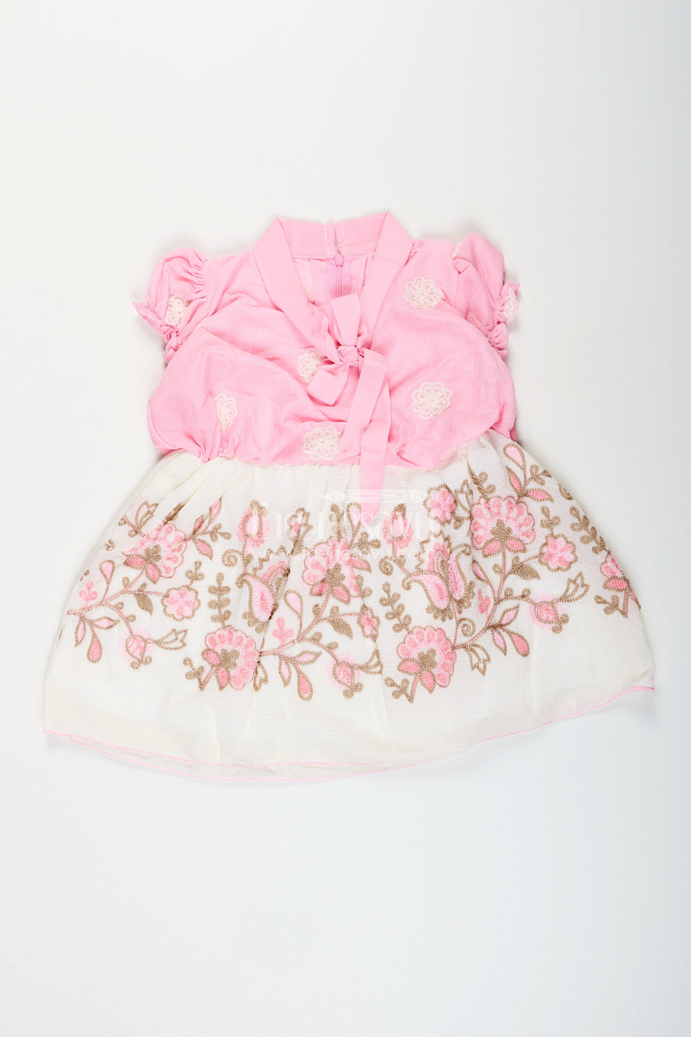 The Nesavu Toddler girl embroidered frock for birthdays and indoor parties Nesavu 20 (3Y) / Pink GFC1824A-20 Nesavu toddler girl embroidered frock birthdays indoor festive gatherings