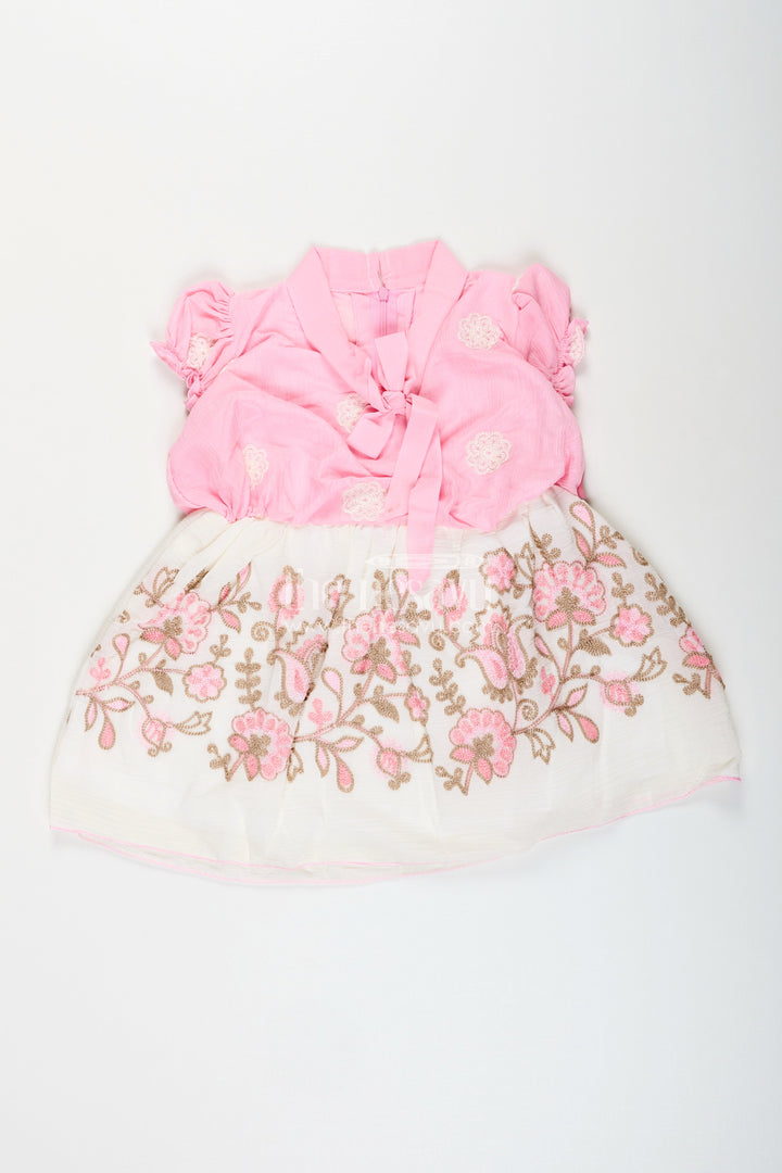 The Nesavu Toddler girl embroidered frock for birthdays and indoor parties Nesavu 20 (3Y) / Pink GFC1824A-20 Nesavu toddler girl embroidered frock birthdays indoor festive gatherings