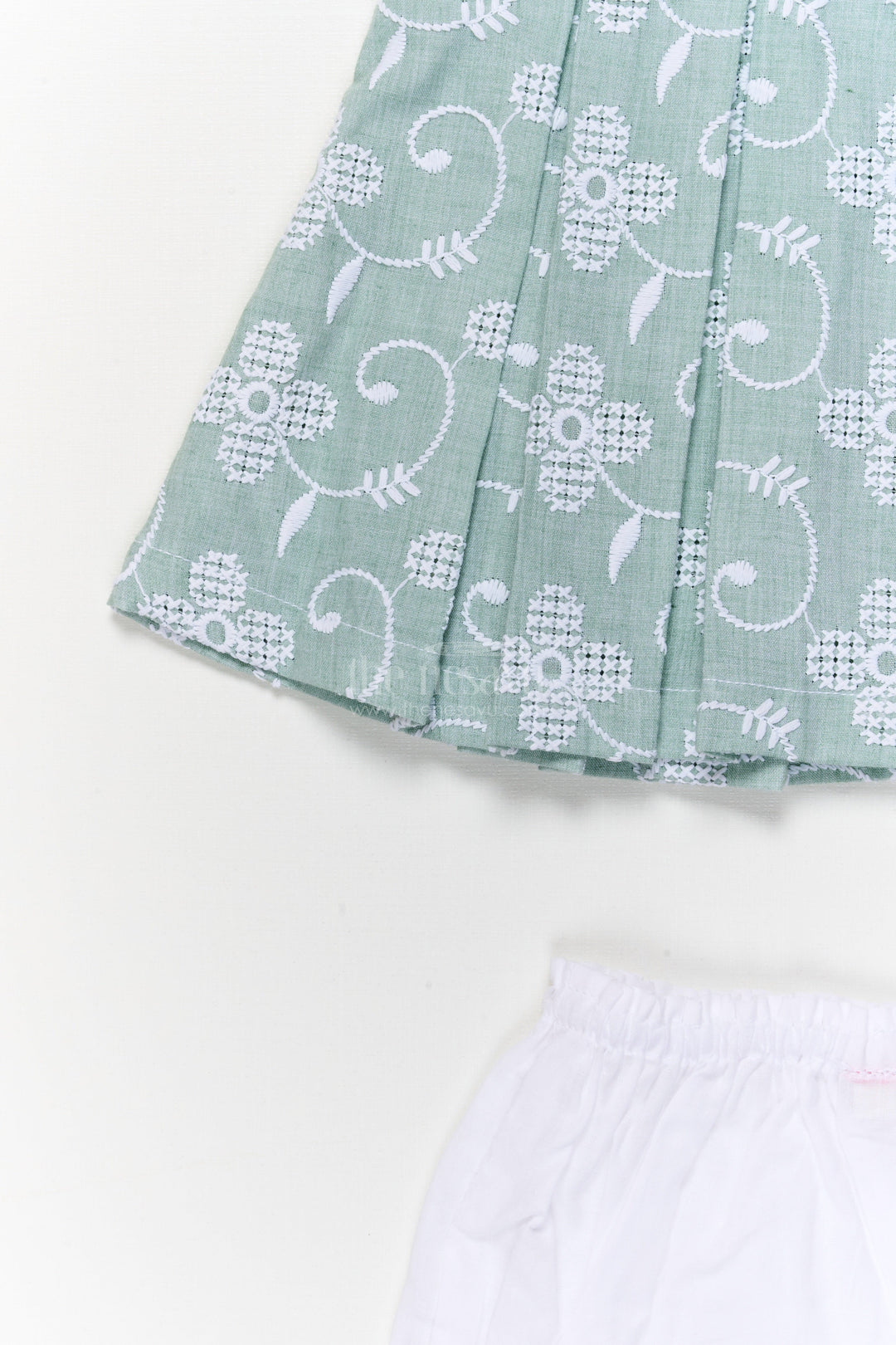 The Nesavu Baby Cotton Frocks Toddler Girl Embroidered Frock Set with Bloomers for Summer Days Nesavu Nesavu toddler girl cotton frock set with thread embroidery and bloomers for casual summer wear