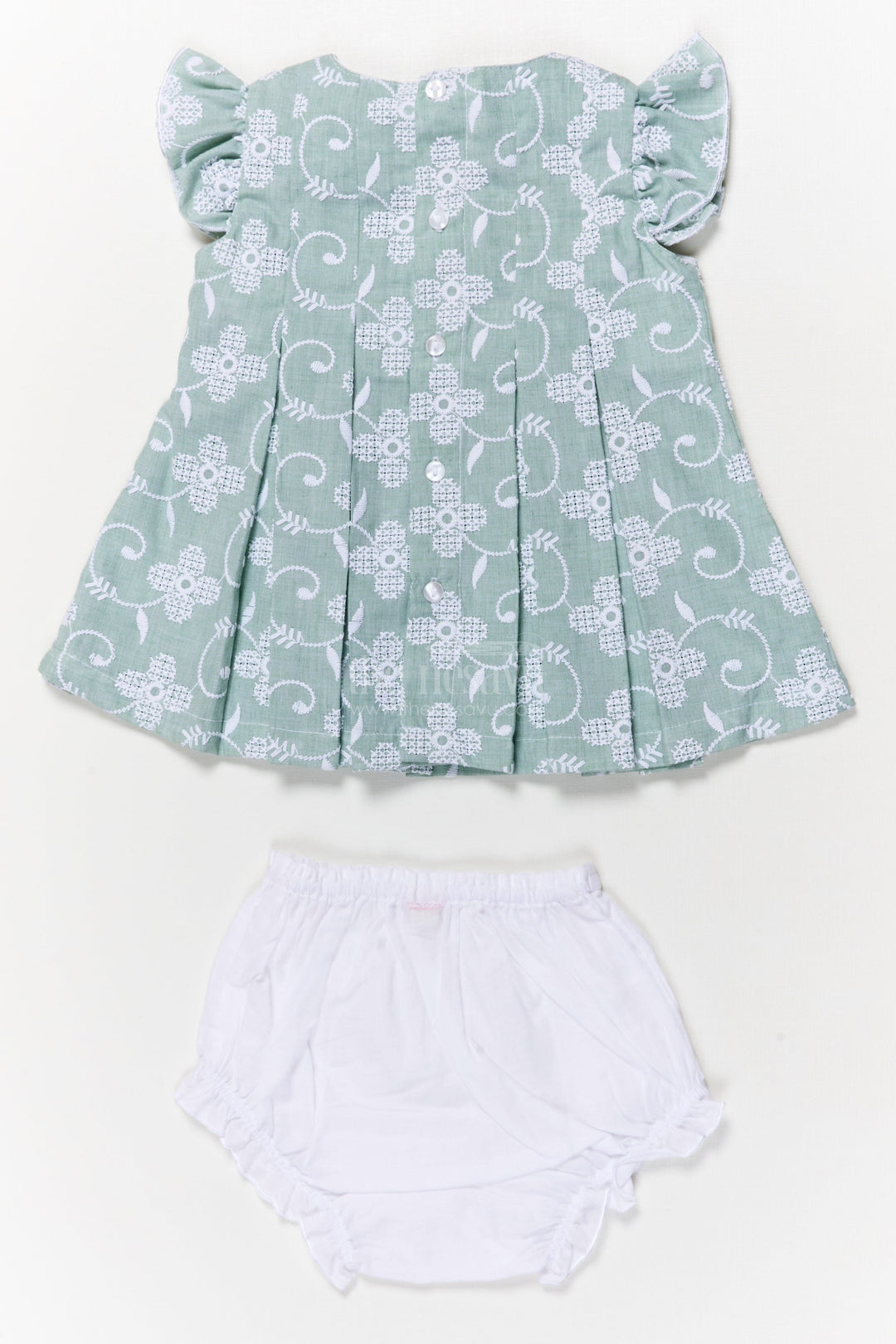 The Nesavu Baby Cotton Frocks Toddler Girl Embroidered Frock Set with Bloomers for Summer Days Nesavu Nesavu toddler girl cotton frock set with thread embroidery and bloomers for casual summer wear