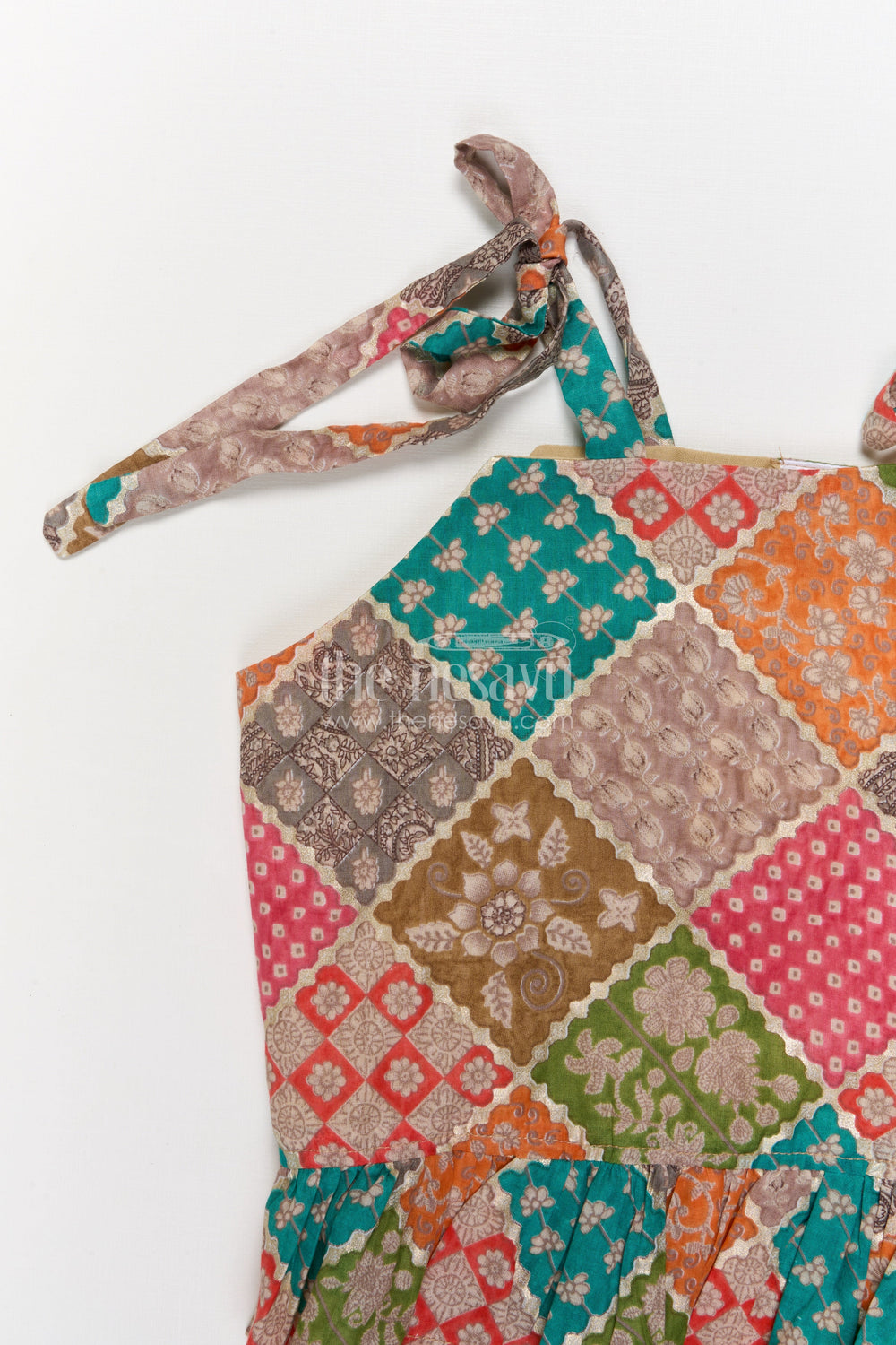 The Nesavu Girls Co-Ord Sets Toddler Girl Ethnic Co-ord Set in Printed Modal Silk for Festive Moments Nesavu Nesavu toddler girl co-ord set in modal silk with digital festive print for family functions