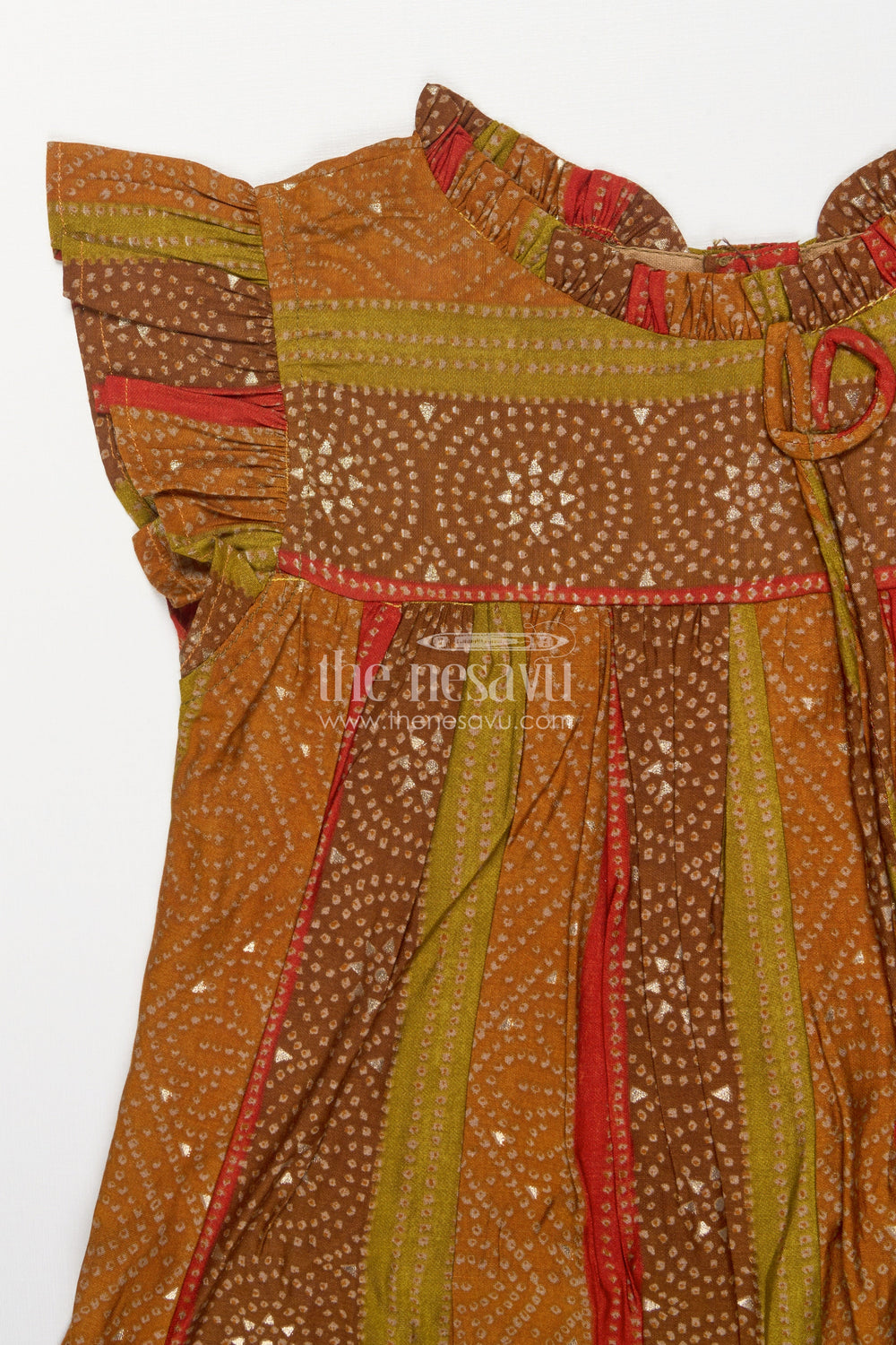 The Nesavu Girls Cotton Frock Toddler Girl Ethnic Frock for School Functions and Festive Days Nesavu Nesavu ethnic toddler girl frock in modal silk for school ethnic day and casual festive events