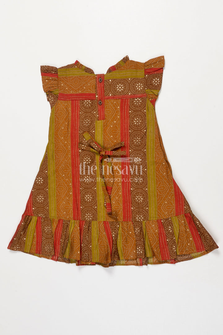 The Nesavu Girls Cotton Frock Toddler Girl Ethnic Frock for School Functions and Festive Days Nesavu Nesavu ethnic toddler girl frock in modal silk for school ethnic day and casual festive events