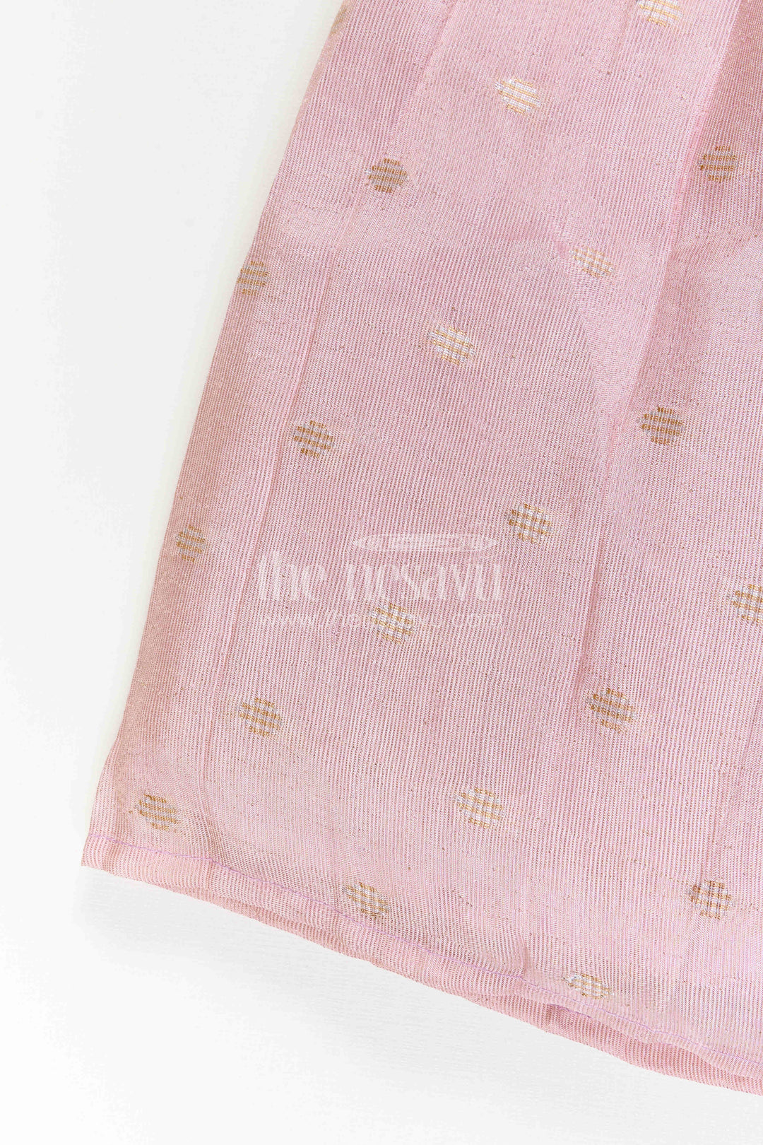 The Nesavu Pattu Pavadai Toddler Girl Ethnic Pavadai Set for Temple Visits and Festive Days Nesavu 18 (2Y) / Orange / Semi Banarasi GPP396B-18 Nesavu Toddler Girl Ethnic Pavadai Set In Semi Banaras Art Silk For Festive Family Occasions