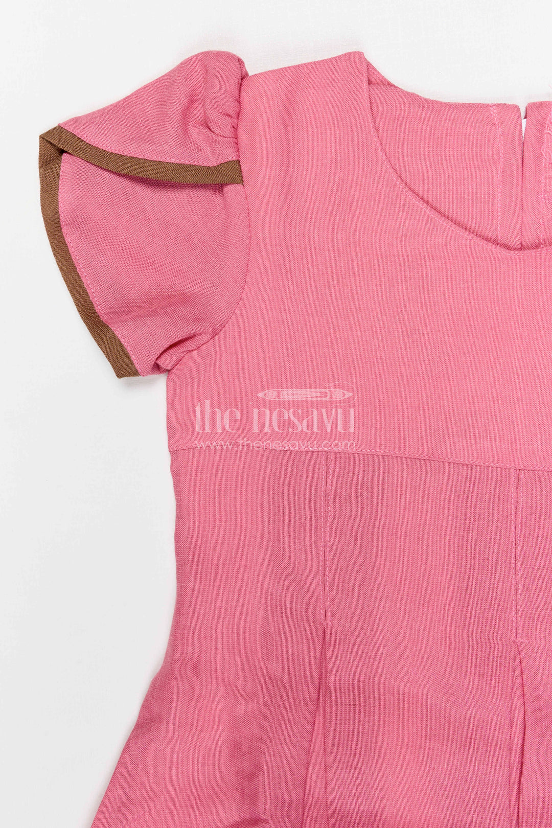 The Nesavu Girls Cotton Frock Toddler Girl Frock for Birthday Parties and Festive Outings Nesavu Nesavu toddler girl cotton crepe frock for birthday parties and festive outings with thread embroidery