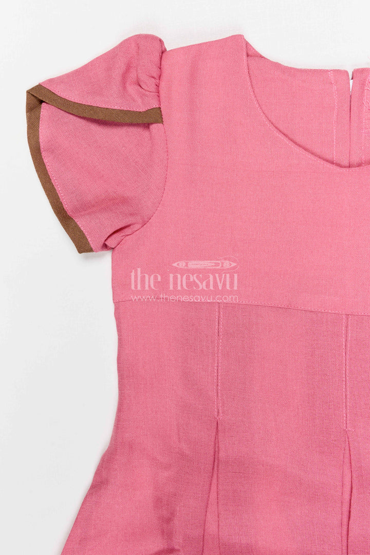 The Nesavu Girls Cotton Frock Toddler Girl Frock for Birthday Parties and Festive Outings Nesavu Nesavu toddler girl cotton crepe frock for birthday parties and festive outings with thread embroidery
