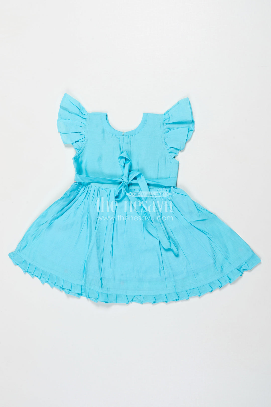 The Nesavu Girls Chanderi Frock Toddler Girl Frock for Ethnic Day and Cultural Events Nesavu Nesavu toddler girl ethnic frock in Chanderi cotton with thread embroidery for festive occasions