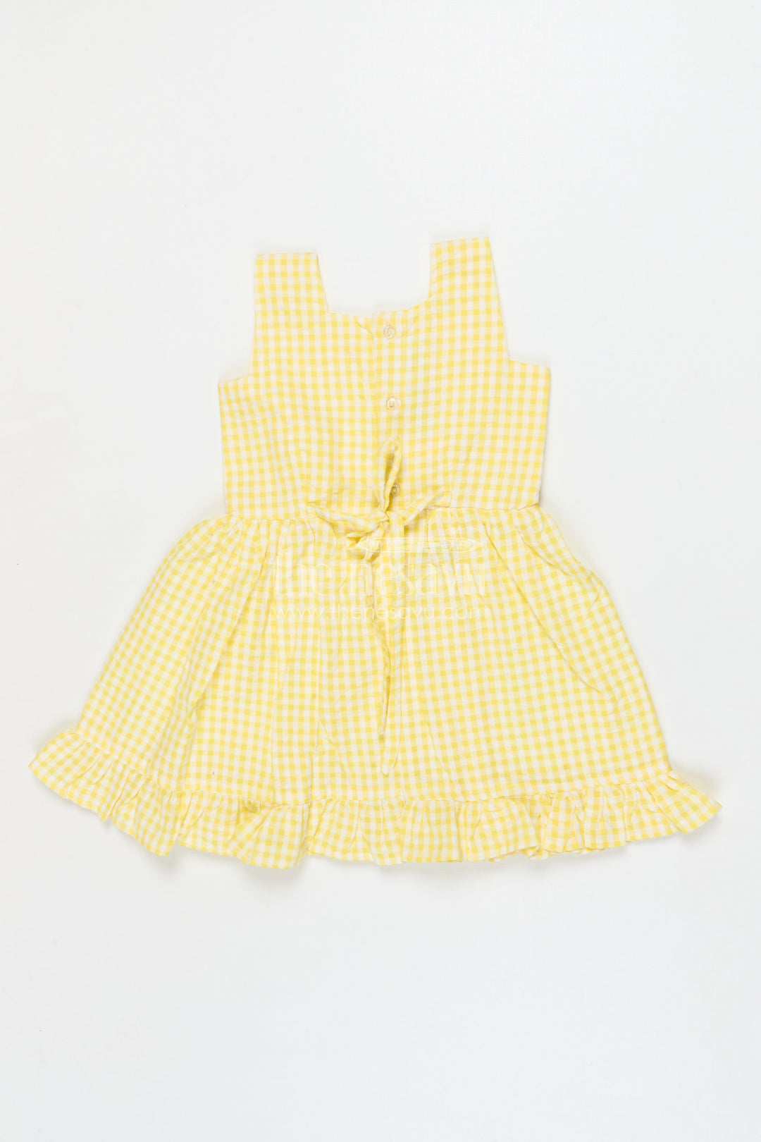 The Nesavu Girls Cotton Frock Toddler Girl Frock for Summer Days and Vacation Travel Nesavu Nesavu toddler girl seersucker frock with gingham checks for summer outings and vacations