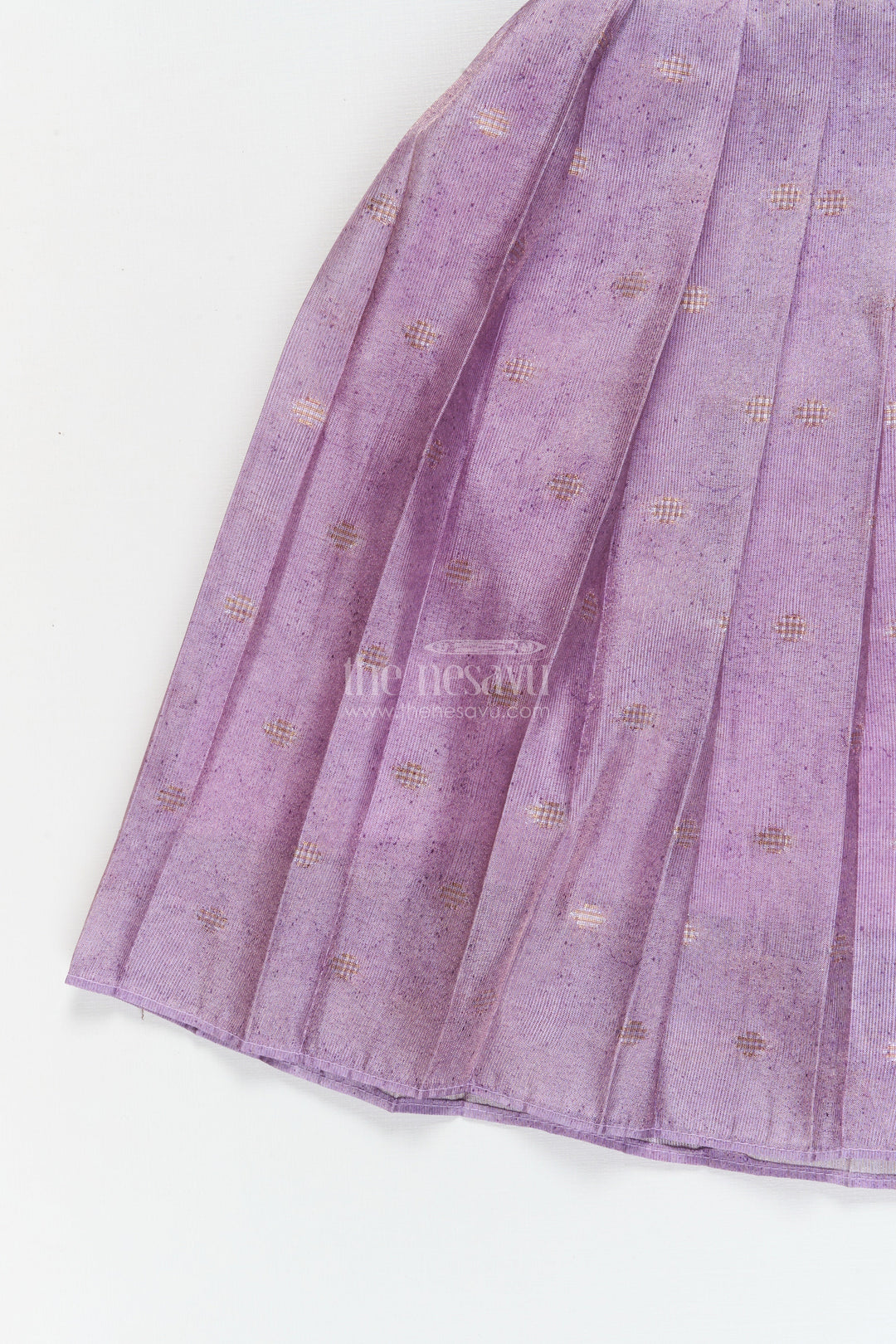 The Nesavu Tie-up Frock Toddler Girl Frock for Traditional Occasions and Photo Sessions Nesavu Nesavu toddler girl frock in semi Banaras silk for festive events and traditional photoshoots