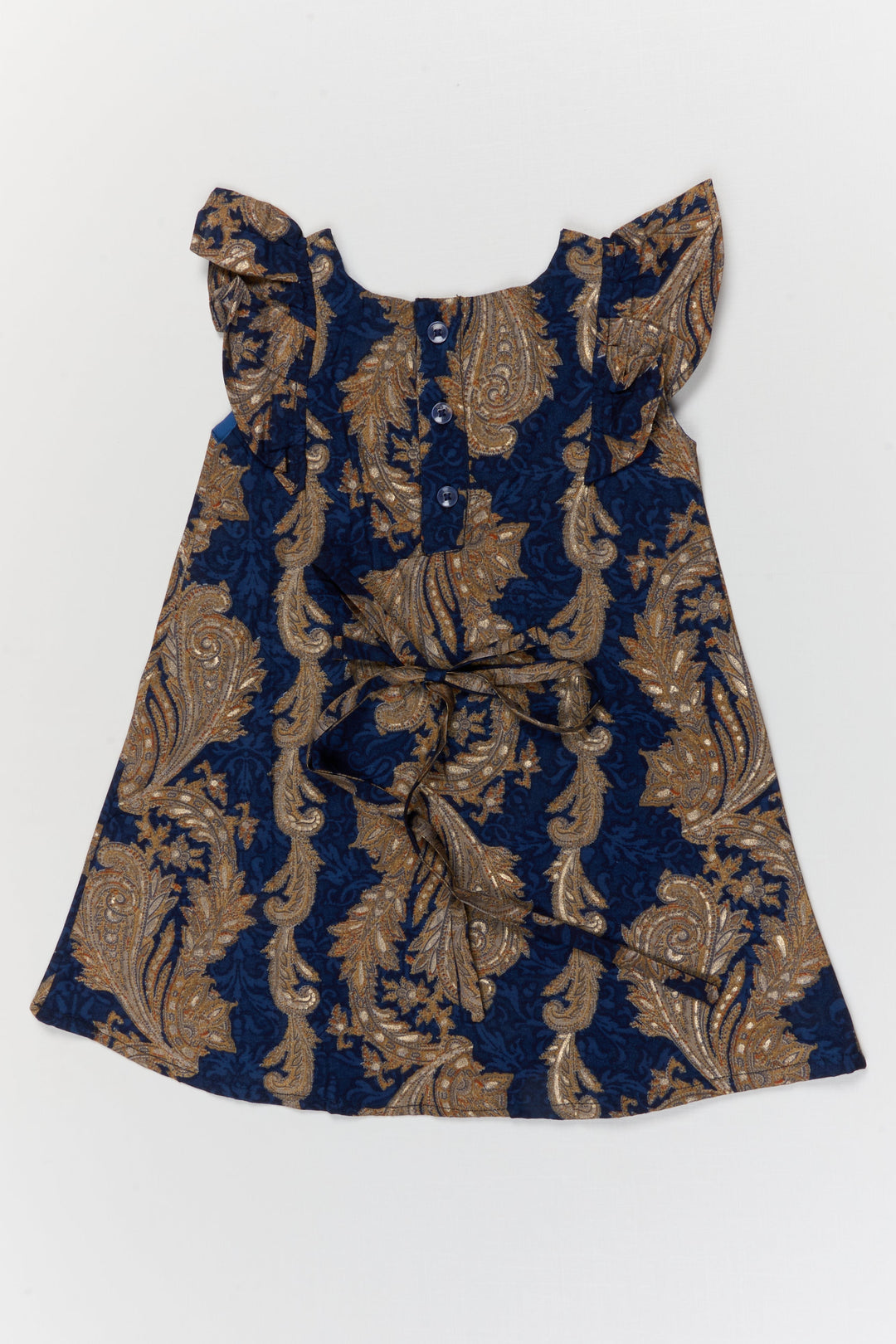 The Nesavu Girls Chanderi Frock Toddler Girl Frock for Weddings and Ethnic Day Celebrations Nesavu Nesavu toddler girl Chanderi frock with digital print for weddings and ethnic celebrations