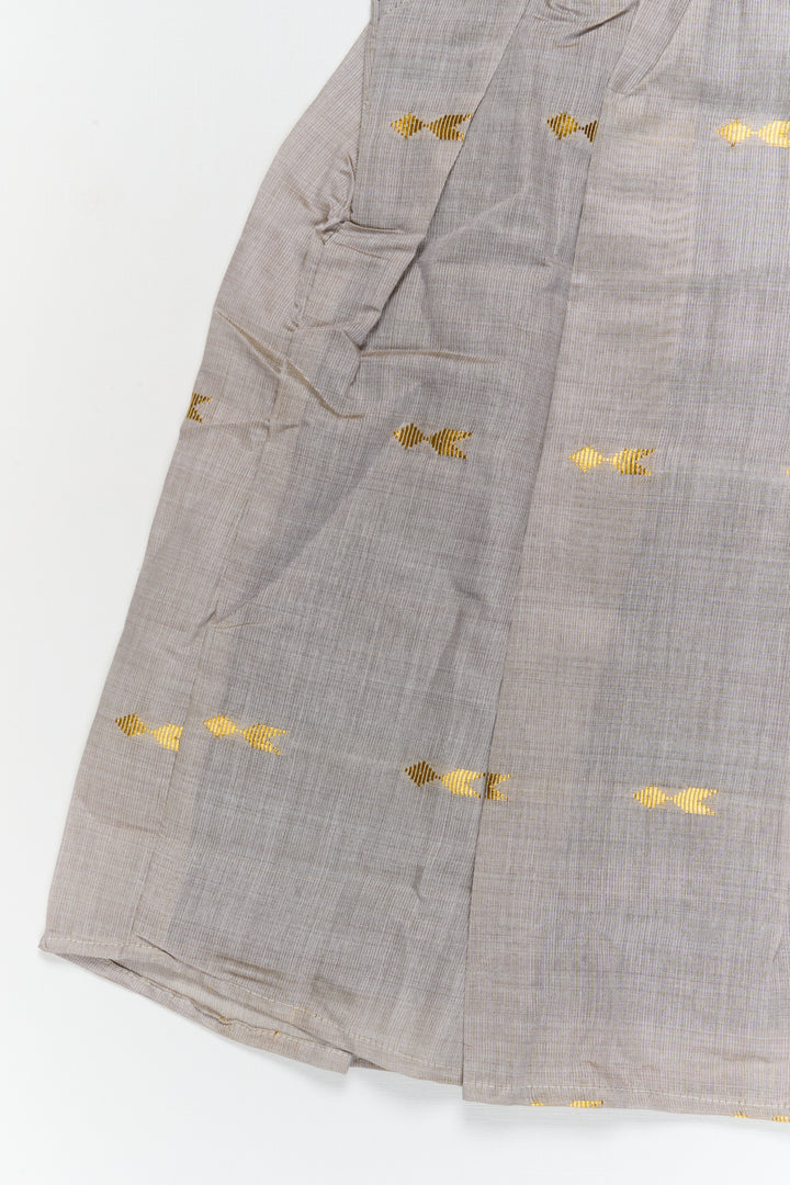 The Nesavu Girls Chanderi Frock Toddler Girl Frock for Weddings and Milestone Photoshoots Nesavu Nesavu toddler girl silk frock with golden butti for weddings and special photoshoot moments