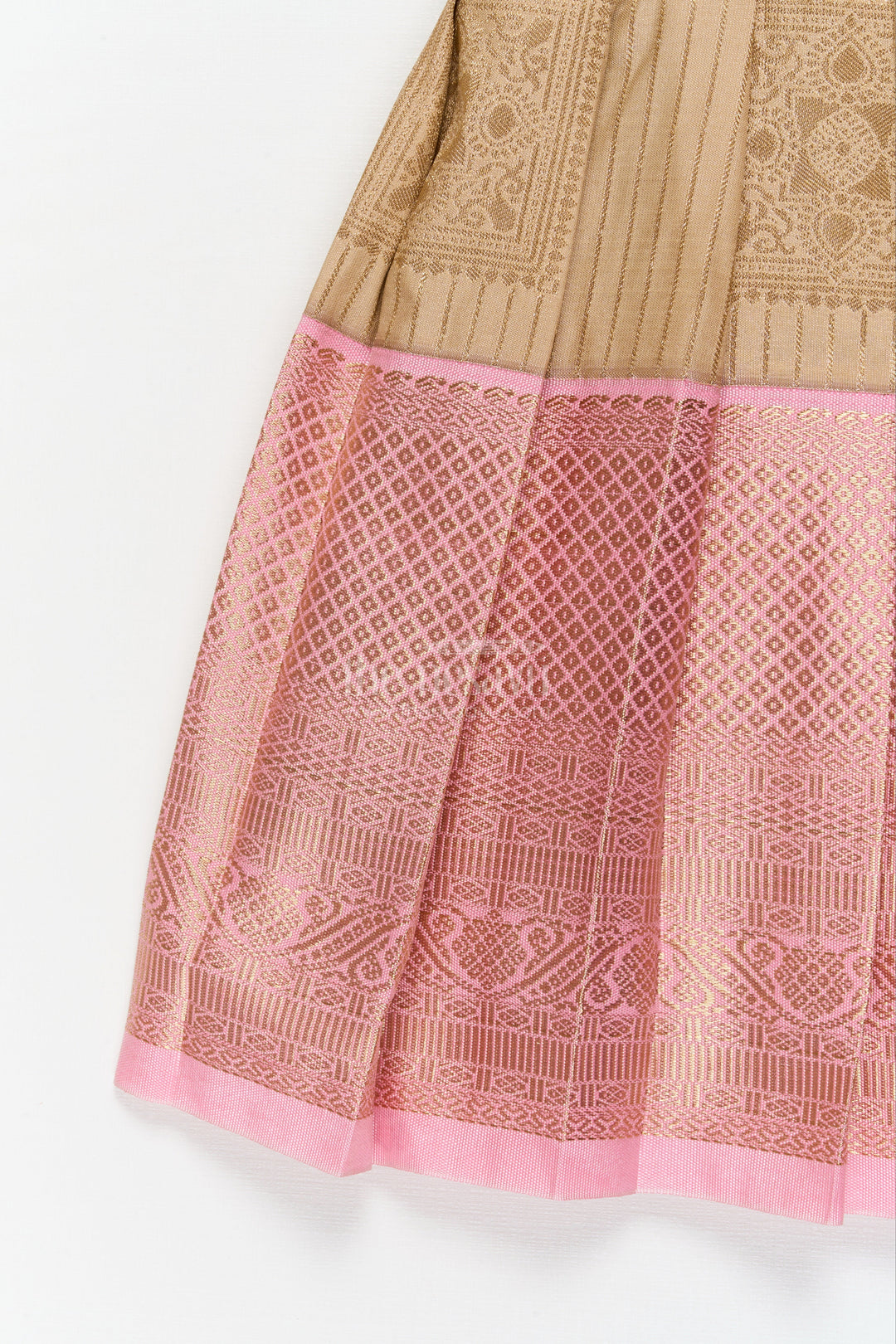 The Nesavu Girls Kanchi Silk Frock Toddler Girl Kanchi Silk Frock for Ethnic Celebrations and Birthday Rituals Nesavu Nesavu toddler girl Kanchi silk frock for traditional birthdays and cultural functions