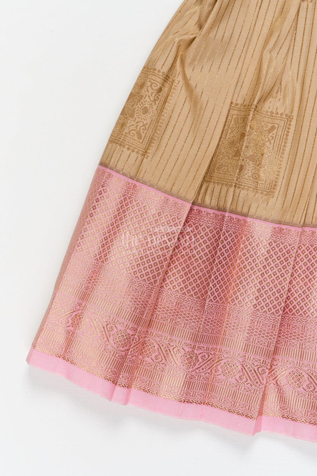 The Nesavu Girls Kanchi Silk Frock Toddler Girl Kanchi Silk Frock for Ethnic Celebrations and Birthday Rituals Nesavu Nesavu toddler girl Kanchi silk frock for traditional birthdays and cultural functions