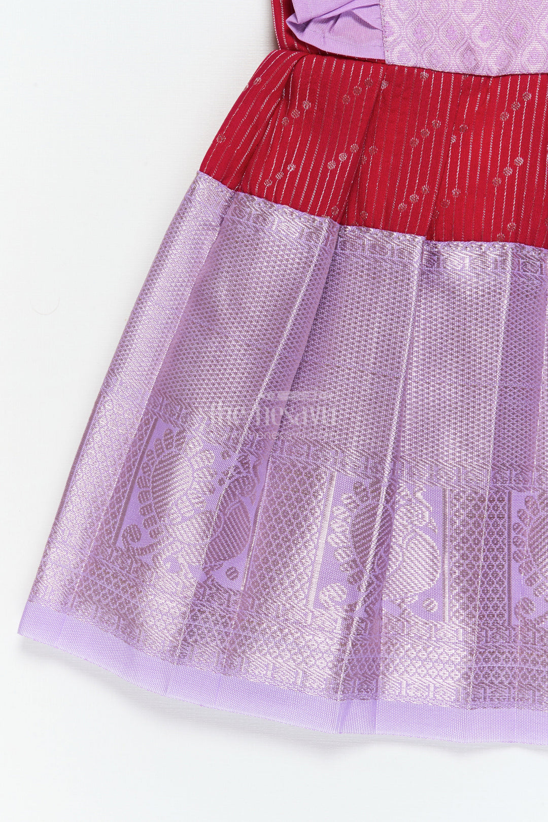 The Nesavu Girls Kanchi Silk Frock Toddler Girl Kanchi Silk Frock for Weddings and Festive Occasions Nesavu Nesavu toddler girl Kanchi silk frock for festive functions and family wedding celebrations