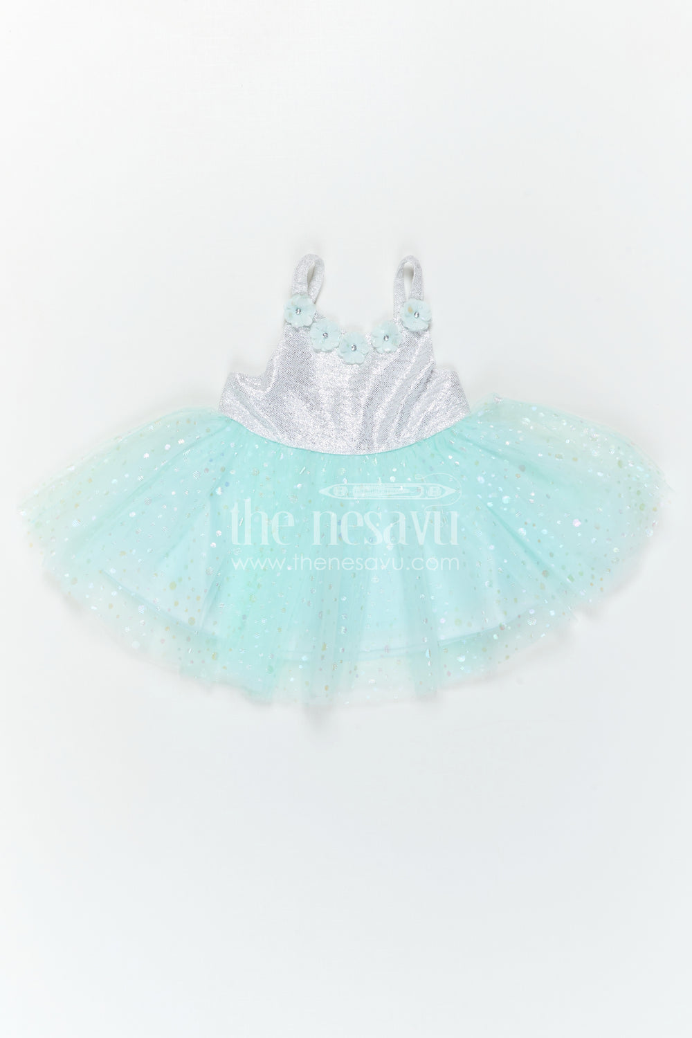 The Nesavu Girls Fancy Party Frock Toddler Girl Party Dress for Photoshoots and Evening Functions Nesavu Nesavu Toddler Girl Party Dress For Photoshoots And Evening Functions With Shimmer And Soft Net Flare
