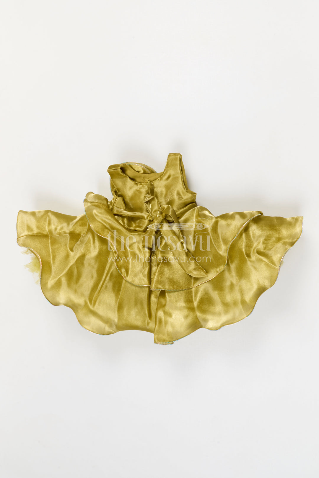 The Nesavu Girls Fancy Party Frock Toddler Girl Party Frock for Birthdays and Festive Occasions Nesavu Nesavu toddler girl satin party frock with sequin embroidery for birthdays and festive occasions