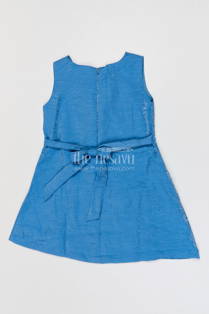 The Nesavu Girls Cotton Frock Toddler Girl Party Frock with Embellished Jacket for Celebrations Nesavu Nesavu toddler girl georgette party frock with flower embellished jacket for birthdays and celebrations