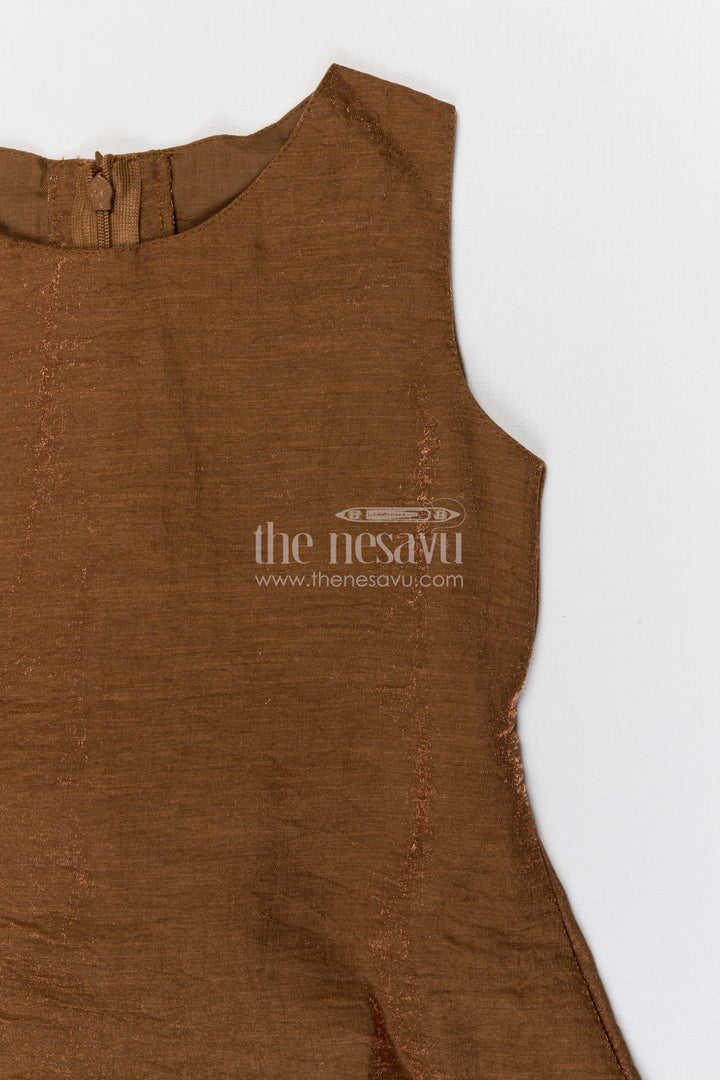 The Nesavu Girls Cotton Frock Toddler Girl Party Frock with Embellished Jacket for Special Occasions Nesavu Nesavu toddler girl georgette party frock with flower embellished jacket for birthdays and festive occasions