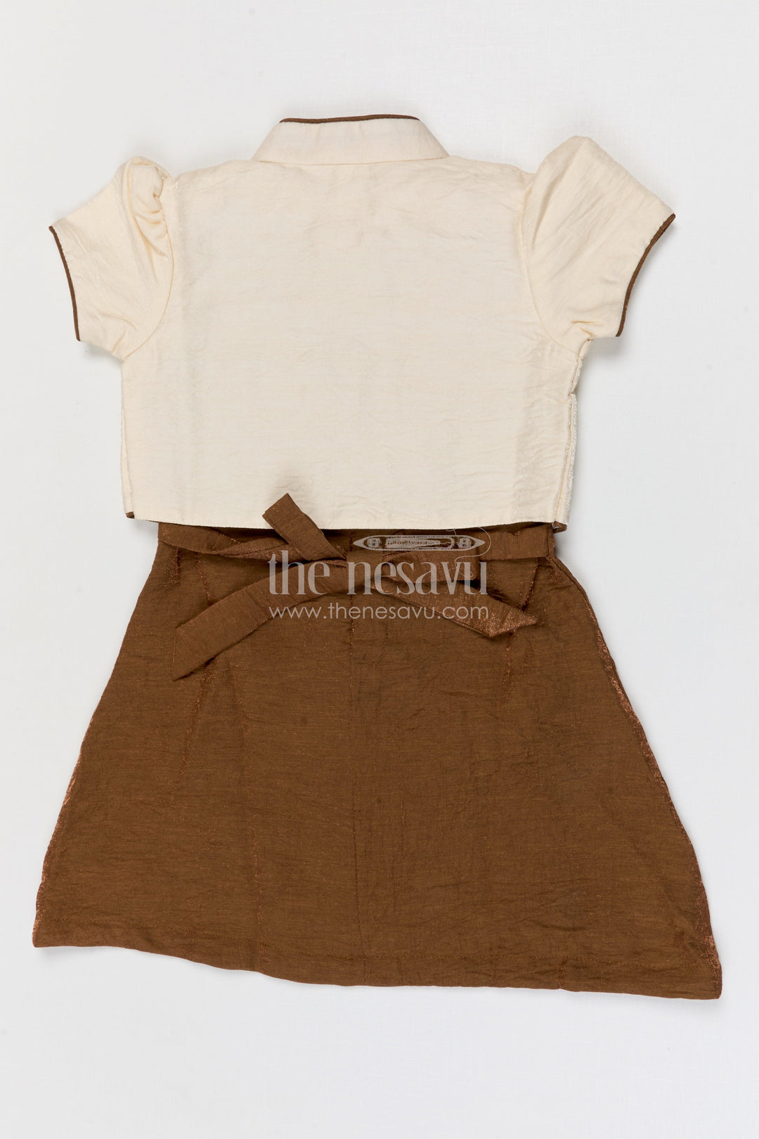 The Nesavu Girls Cotton Frock Toddler Girl Party Frock with Embellished Jacket for Special Occasions Nesavu Nesavu toddler girl georgette party frock with flower embellished jacket for birthdays and festive occasions