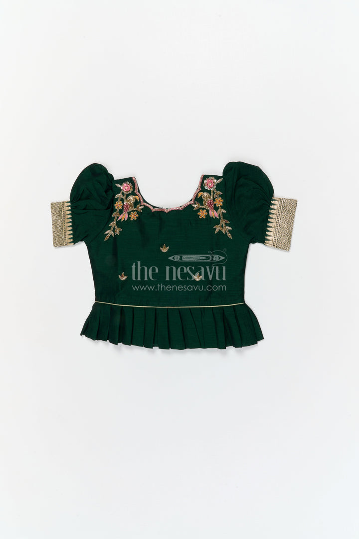 The Nesavu Pattu Pavadai Toddler Girl Pattu Pavadai for Festive Occasions and Cultural Events Nesavu Nesavu toddler girl pattu pavadai set with zari border for festive and ethnic celebrations