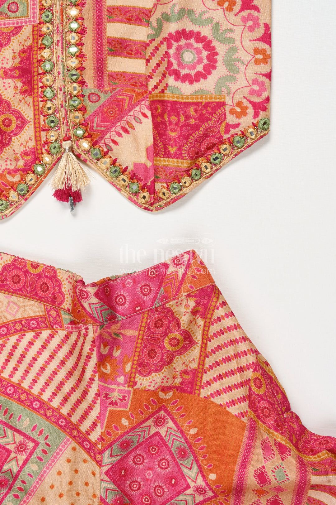 The Nesavu Girls Sharara / Plazo Set Toddler Girl Sharara Set for Ethnic Celebrations and Events Nesavu Nesavu toddler girl sharara set muslin silk weddings cultural festivities