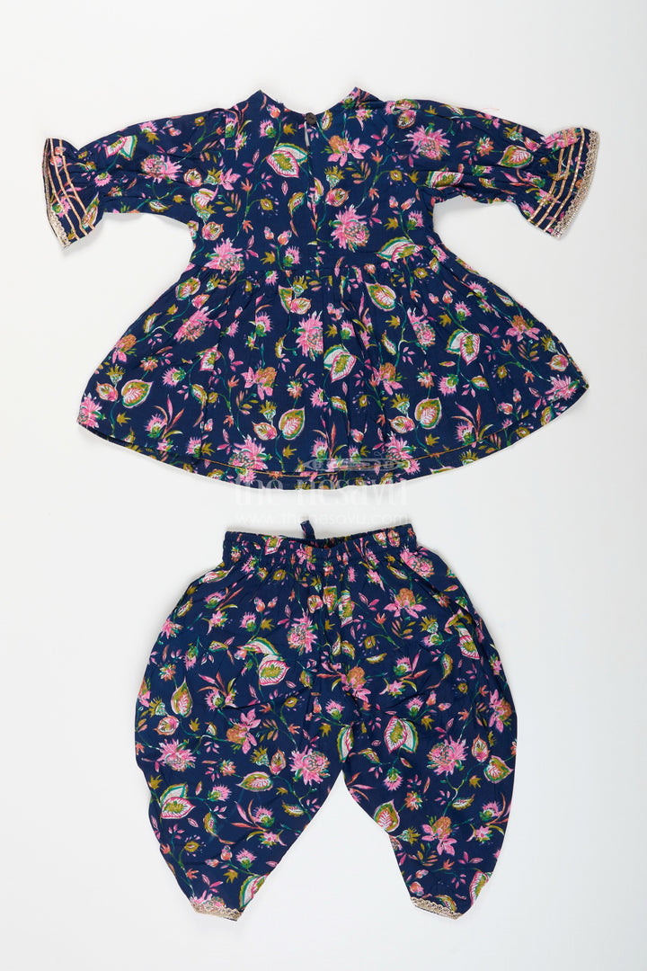The Nesavu Girls Sharara / Plazo Set Toddler girl sharara set for ethnic events and school functions Nesavu Nesavu toddler girl sharara set cotton block print ethnic functions