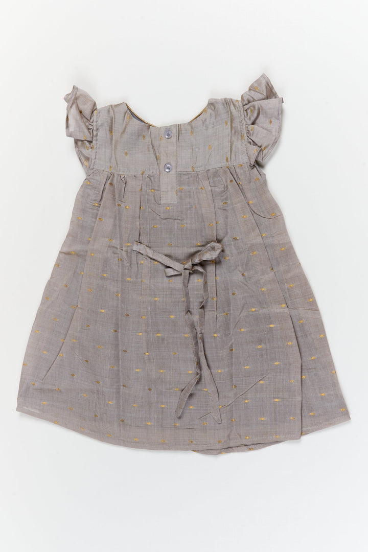 The Nesavu Girls Cotton Frock Toddler Girl Silk Frock for Poojas and Cultural Functions Nesavu Nesavu toddler girl viscose silk frock with butti design for poojas and festive events